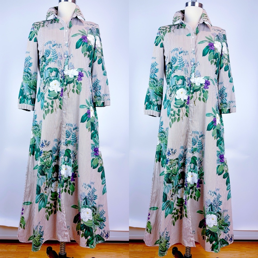 Zara Striped And Floral Print Tunic Shirt Dress
Size Large - Picture 2 of 11